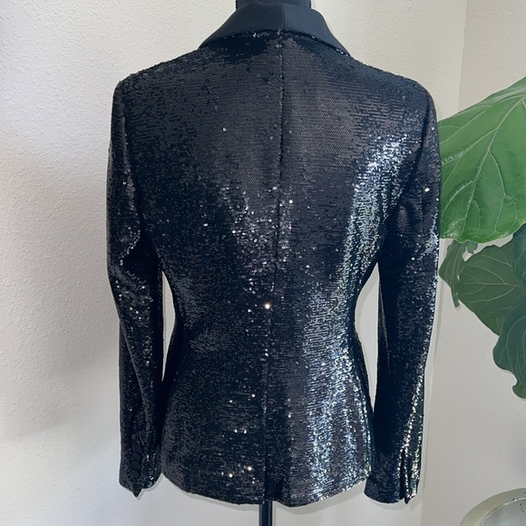 Ralph Lauren Women’s Sequin Single Breast Lined Heavy Blazer Jacket Size 6 - Picture 7 of 16